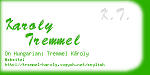 karoly tremmel business card
